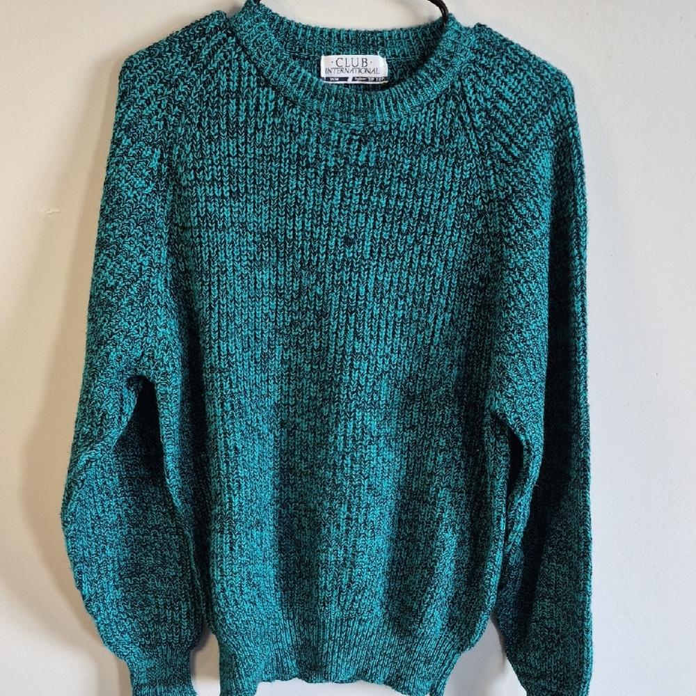 Club International Teal Crew Neck Sweater